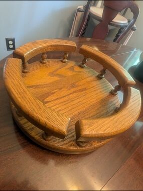 Vtg Wooden 12” Lazy Susan Turntable Kitchen Organizer